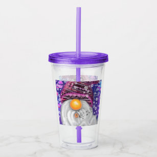 Happy Gnome In Purple Hat Sings A Christmas Song   Acrylic Tumbler