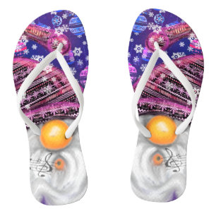 Happy Gnome In Purple Hat Sings A Christmas Song   Flip Flops