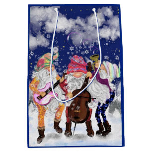 Happy Gnome Music Band Funny Christmas Gift Bags