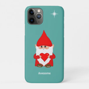 Happy gnome  with heart on teal Case-Mate iPhone c 11 Pro Case
