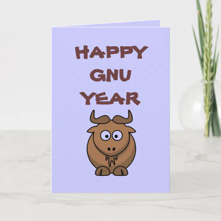 Happy Gnu Year Holiday Card Zazzle