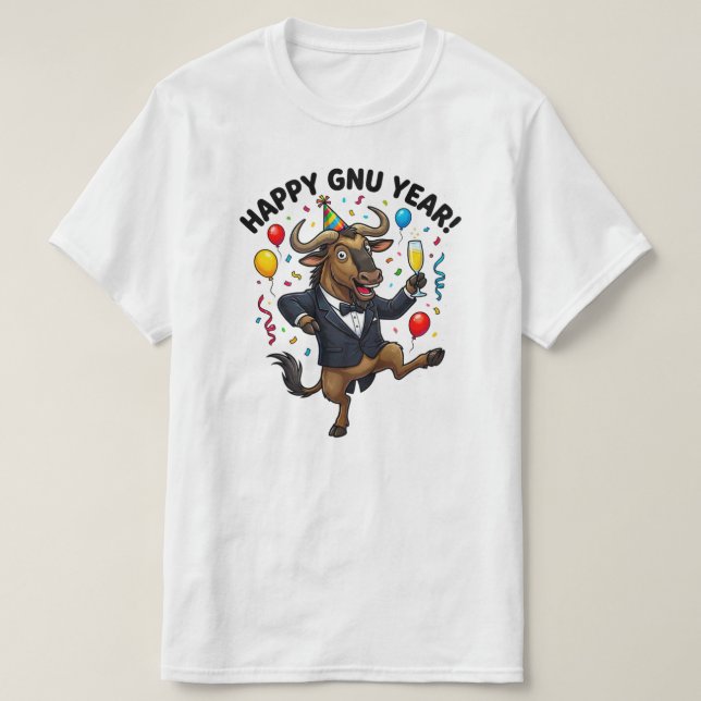 Happy Gnu Year (male) T-Shirt (Design Front)