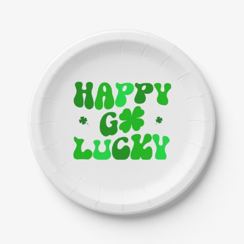 HAPPY GO LUCKY 7 ROUND PAPER PLATE ST PATRICKS 