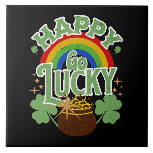 Happy Go Lucky Ceramic Tile (Front)