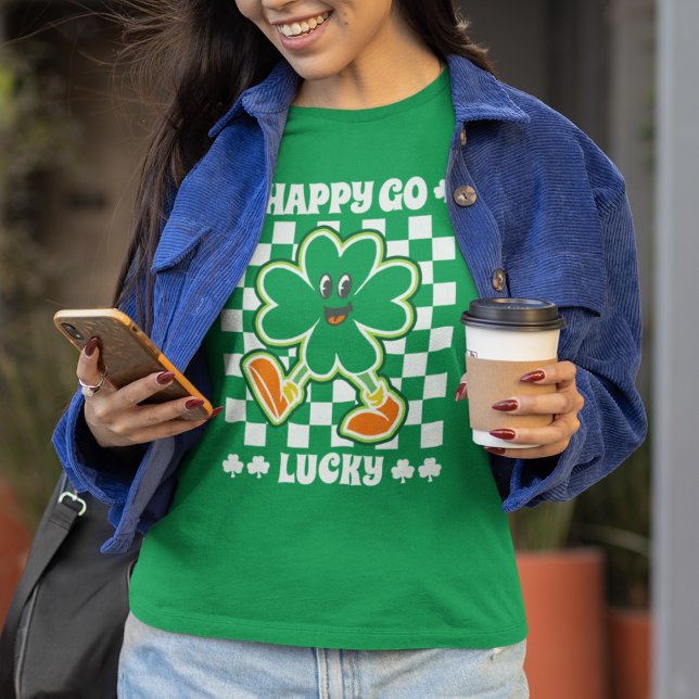 Happy Go Lucky Green Women's St. Patrick’s Day T-Shirt (Creator Uploaded)