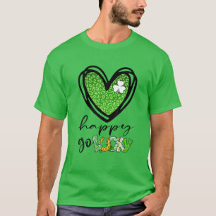 Happy Go Lucky Heart St Patricks Day Lucky Clover T-Shirt