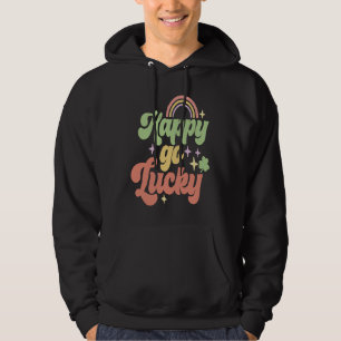 Happy Go Lucky Irish Saint Patricks Day Shamrock Hoodie