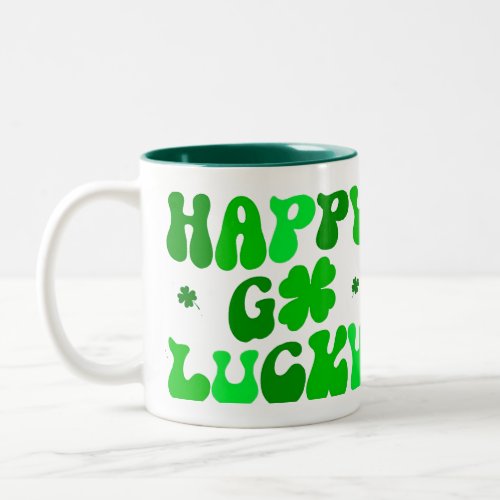 HAPPY GO LUCKY Mug Irish Shamrocks