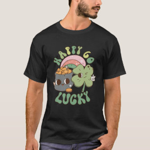 Happy Go Lucky Retro Groovy St Patrick s Day Women T-Shirt