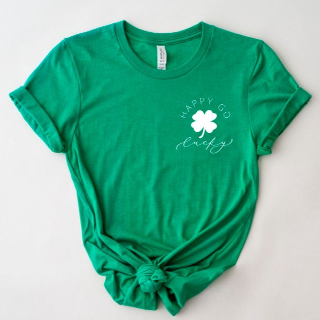 Happy Go Lucky Shamrock St. Patrick’s Day T-Shirt (Creator Uploaded)