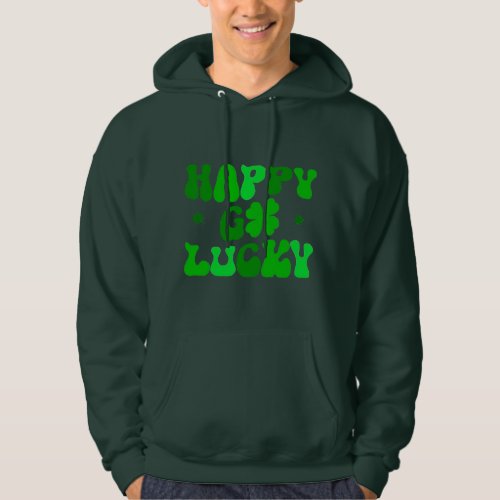 HAPPY GO LUCKY Shamrocks Mensâs Sweatshirt Irish