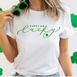Happy Go Lucky St. Patrick’s Day Cute Green Script T-Shirt<br><div class="desc">We are always adding new designs daily!</div>