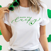 Happy Go Lucky St. Patrick’s Day Cute Green Script