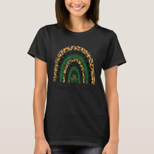 Happy Go Lucky St Patrick S Day Leopard Rainbow Sh T-Shirt