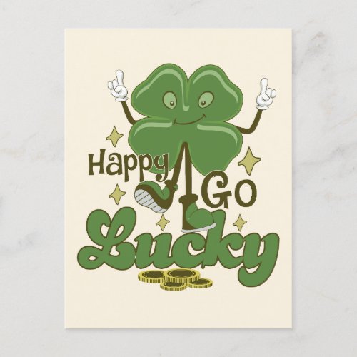 Happy Go Lucky St Patricks Day Postcard