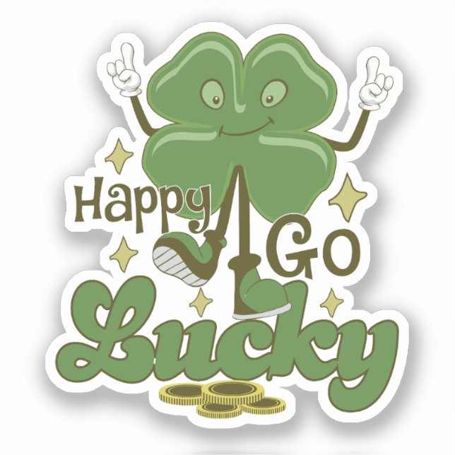 Happy Go Lucky St. Patrick's Day Sticker (Front)
