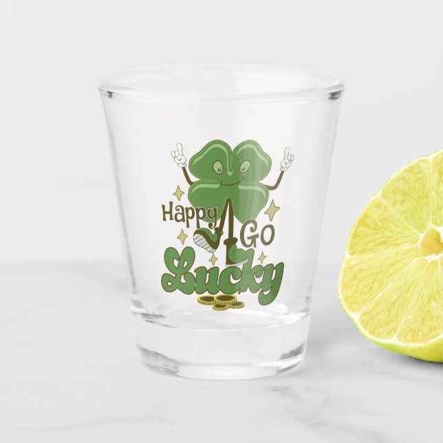 Happy Go Lucky St. Patrick's Shot Glass (Front)