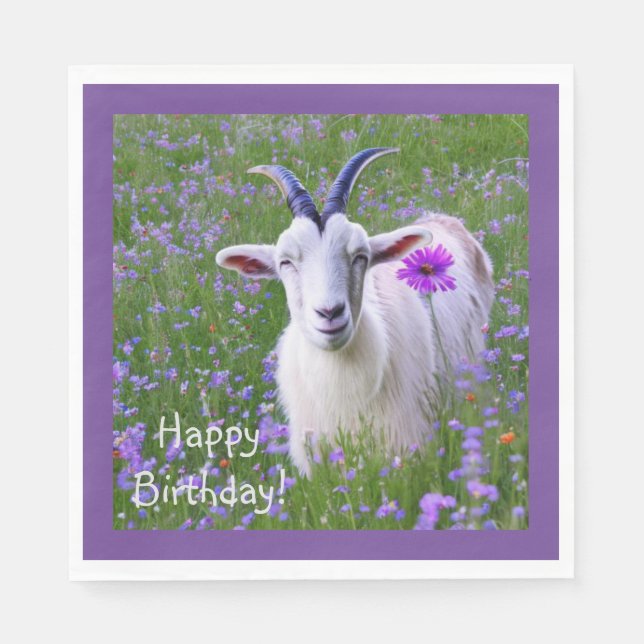 Happy Goat Birthday  Napkins (Front)
