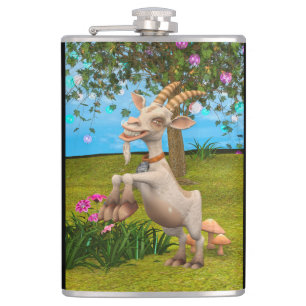 Happy Goat Hip Flask
