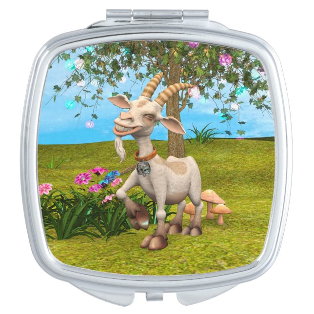 Happy Goat Makeup Mirror (Front)