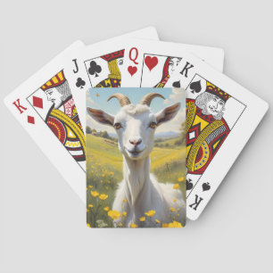 Happy Goat Vibrant Buttercup Meadow Poker Cards