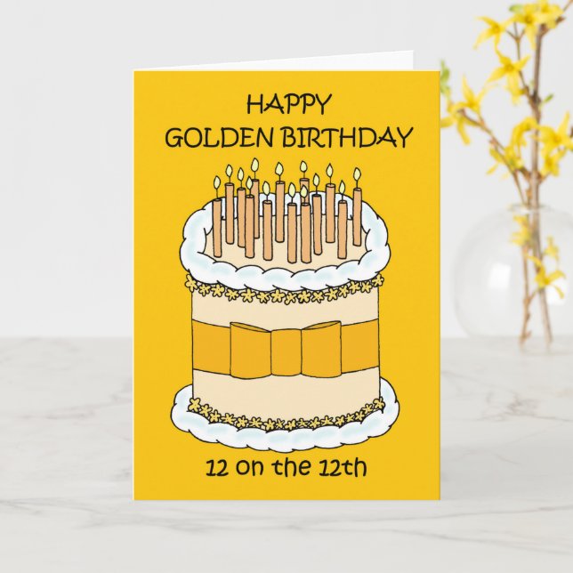 Happy Golden Birthday 12 on the 12th Card | Zazzle