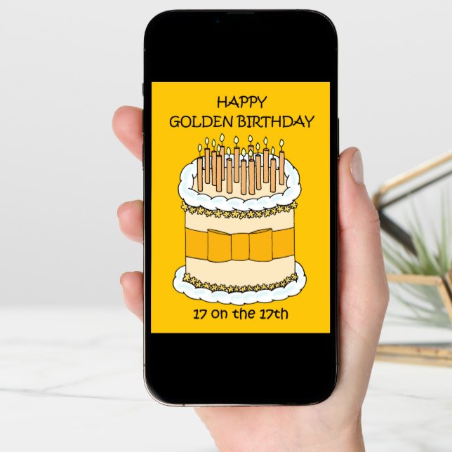 Happy Golden Birthday 17 on the 17th Card (Front Digital)
