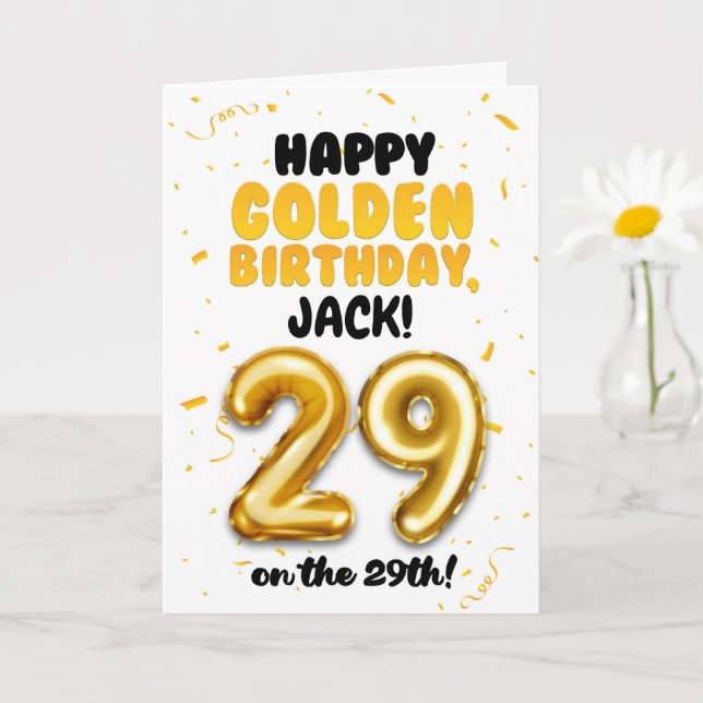 Happy Golden Birthday, 29th Birthday Card  (Small Plant)