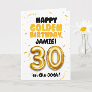 Happy Golden Birthday, 30th Birthday Card 