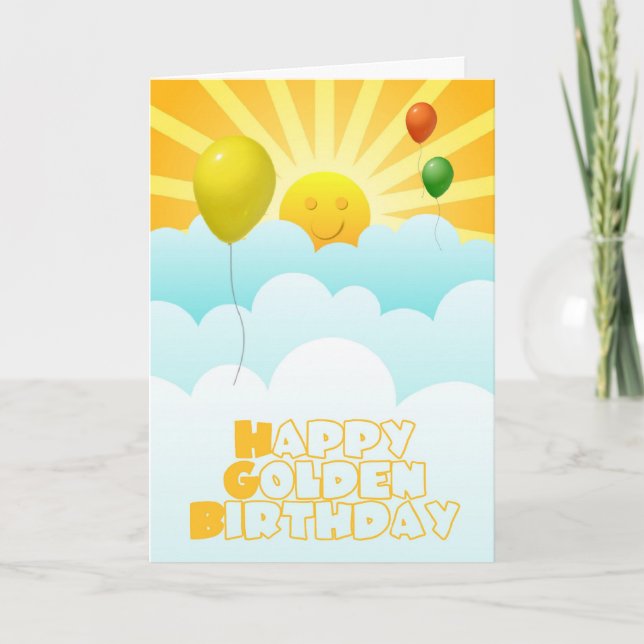 Happy Golden Birthday Card (Front)