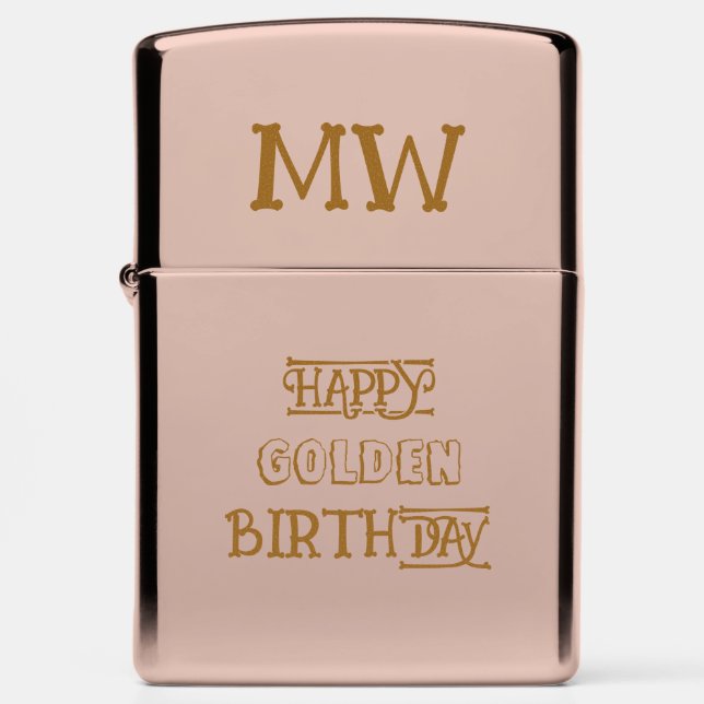Happy Golden Birthday Zippo Lighter (Front)