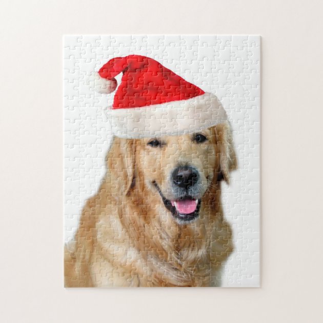 golden retriever christmas puzzle