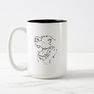 Happy Golden Retriever Coffee Mug Ink Illustration