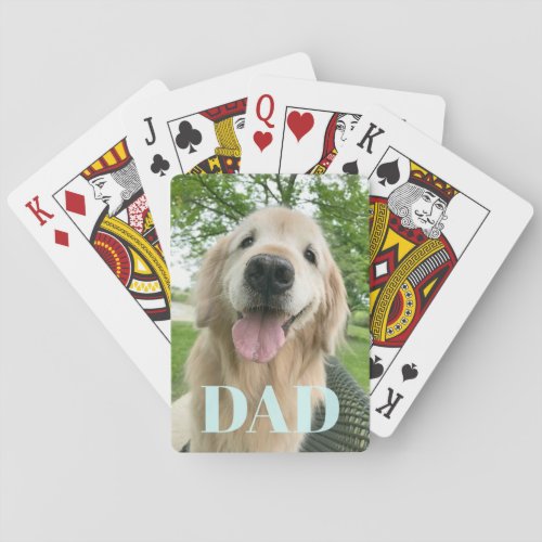 Happy Golden Retriever Dog Fathers Day Playing Cards
