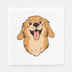 Happy Golden Retriever Dog Lover Puppy Retro Napkins
