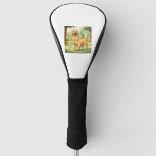Happy Golden Retriever Golf Head Cover