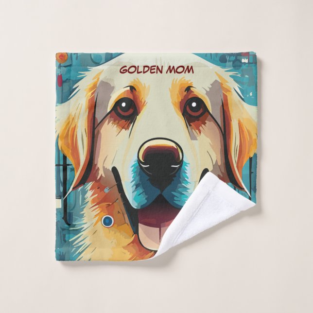 Happy Golden Retriever Mom Wash Cloth (Wash Cloth)