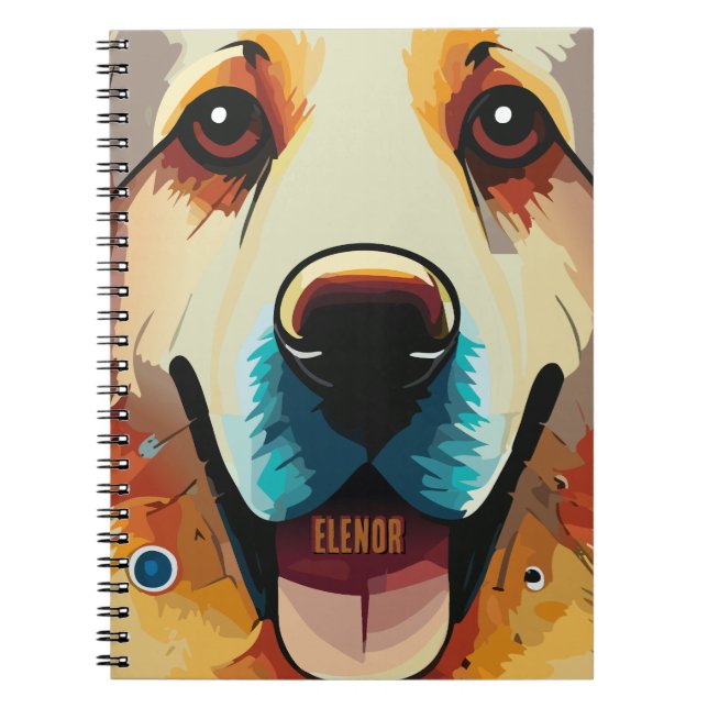 Happy Golden Retriever Notebook (Front)