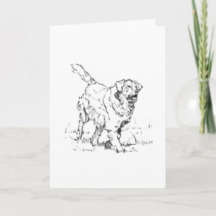 Happy Golden Retriever, Personalized Card