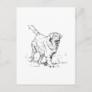 Happy Golden Retriever, Personalized Postcard