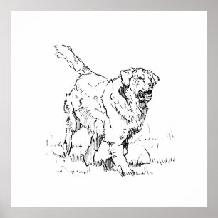 Happy Golden Retriever, Personalized Poster