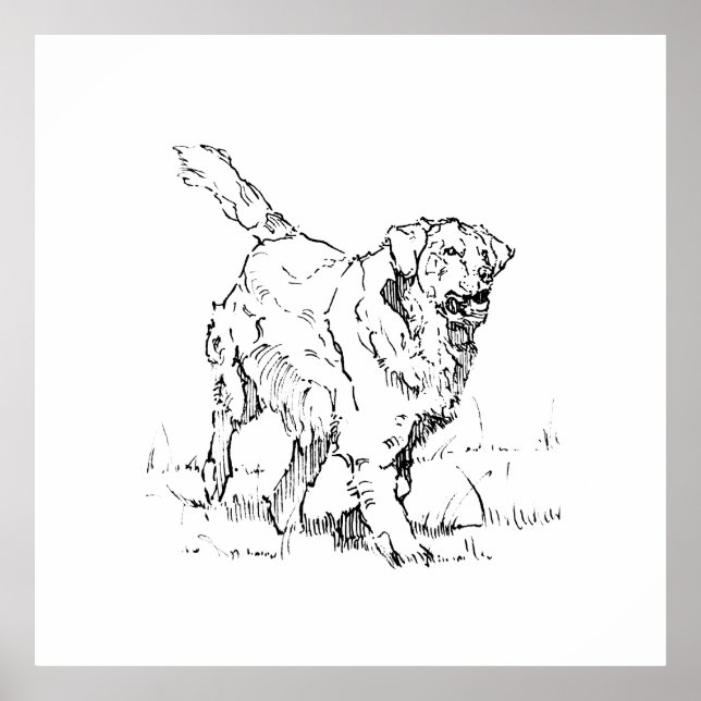 Happy Golden Retriever, Personalized Poster (Front)