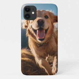 Happy Golden Retriever Running  iPhone 11 Case