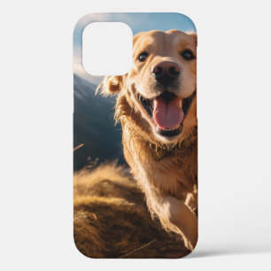 Happy Golden Retriever Running iPhone 12 Case