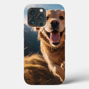 Happy Golden Retriever Running  iPhone 13 Pro Case