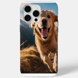 Happy Golden Retriever Running  iPhone 15 Pro Max Case