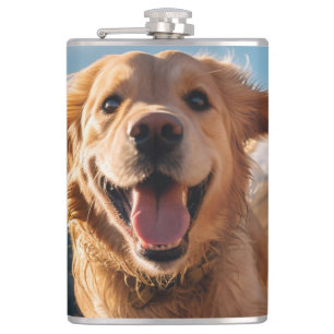 Happy Golden Retriever Running  Flask