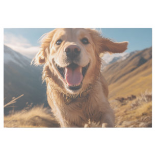 Happy Golden Retriever Running Gallery Wrap