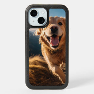 Happy Golden Retriever Running  iPhone 15 Case
