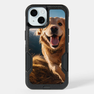 Happy Golden Retriever Running iPhone 15 Case